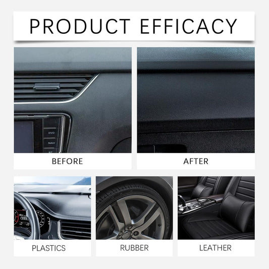 Advanced Plastic Restorer Paste for Cars - 3.5oz Scratch Repair & Cleaner, Long-Lasting Ceramic Coating for Interior & Exterior Trim, Dashboard, Bumpers - Revives Faded Black Plastic, Non-Greasy