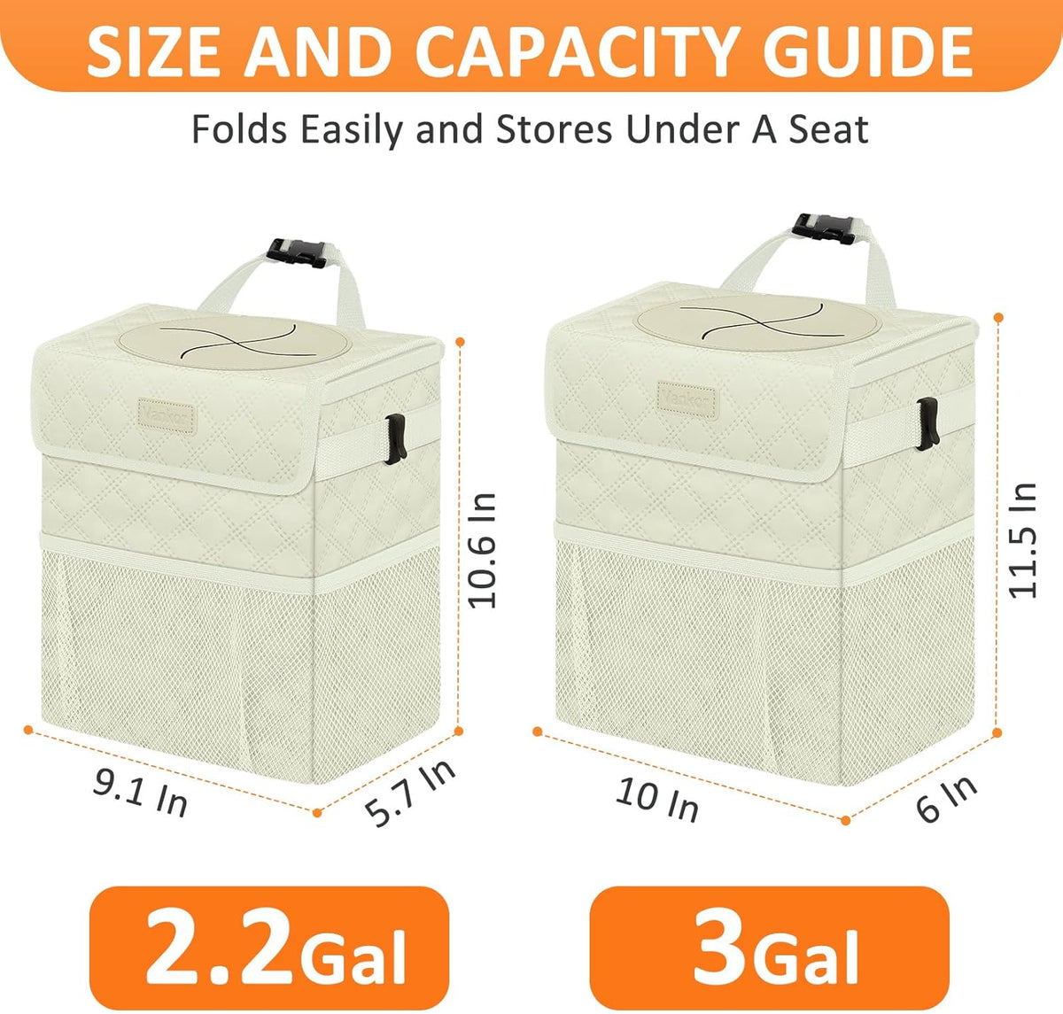 Vankor Car Trash Can Bin with Lid Hanging for Back Seat, Car Accessories for Women Men Leak Proof Automotive Garbage Cans Leakproof Vehicle Trash Can for Truck SUV Black