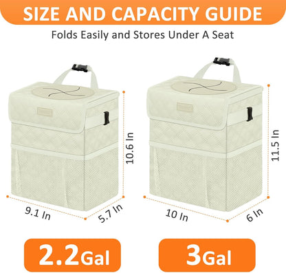 Vankor Car Trash Can Bin with Lid Hanging for Back Seat, Car Accessories for Women Men Leak Proof Automotive Garbage Cans Leakproof Vehicle Trash Can for Truck SUV Black