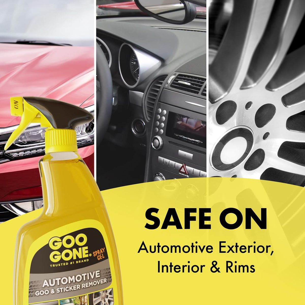 Goo Gone Automotive - Cleans Auto Interiors/ Bodies and Rims, Removes Bugs & Stickers - 12 Fl. Oz.