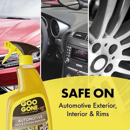 Goo Gone Automotive - Cleans Auto Interiors/ Bodies and Rims, Removes Bugs & Stickers - 12 Fl. Oz.