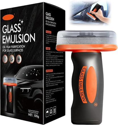 Fodeuxp 2026 New Handheld Glass Oil-Film Remover, Glass Emulsion Cleaner Cleaning Board, Automotive Oil Film Cleaning Brush for Car Windows (1 Pcs)