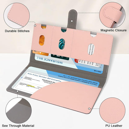 RSAquar Car Registration and Insurance Holder, Vehicle Glove Box Organizer Cool Car Accessories, Auto Truck Document Holder for Cards, Driver License, Black Glitter