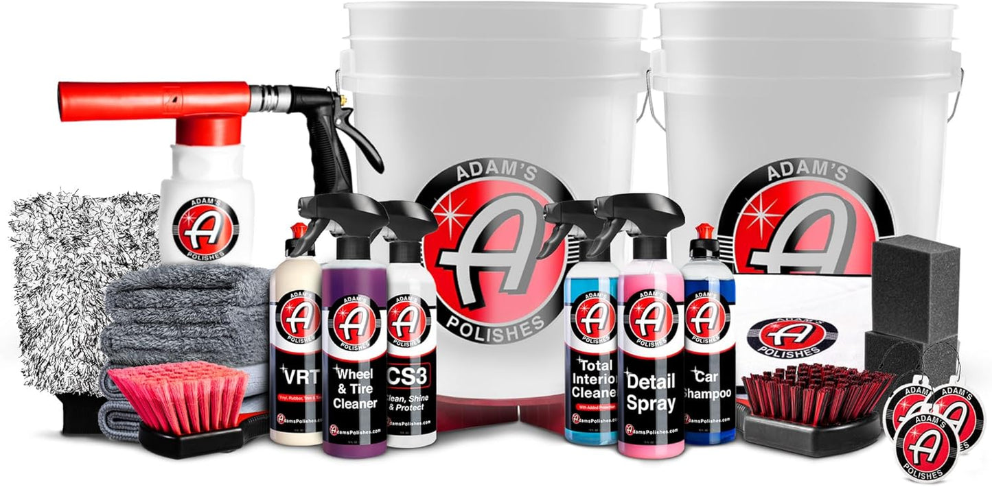 Adam's Essential Car Wash Kit (6-Item) - USA Made Auto Detailing Car Care Cleaning Kit for Car & Truck Lovers, Dads, Moms and DIYers - Our Products