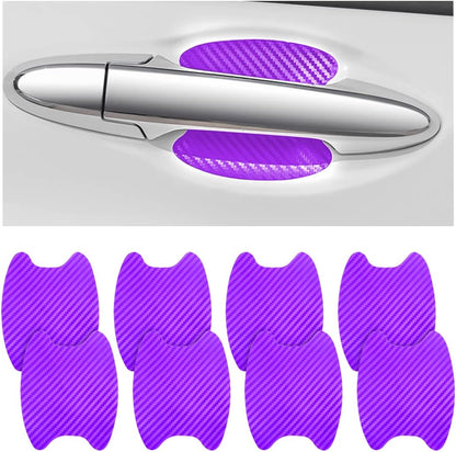 4PCS Sticker, Carbon Fiber Anti-Scratches Car Door Cup Protector, Non-Marking Auto Door Handle Protective Film, Universal for Most Car Handles (Black/4PCS)