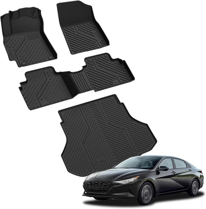LASFIT Floor Mats Fits for Hyundai Sonata 2020-2026 (Only for FWD & Gas) & Kia K5 2021-2025 (Only for FWD) Custom Fit TPE All Weather Floor Liners Car Mats Accessories, Black