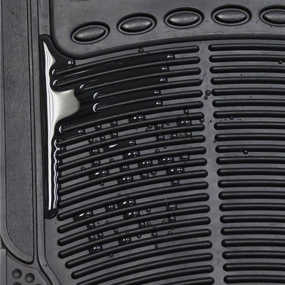 FH Group Automotive Floor Mats Solid ClimaProof for all weather protection Universal Fit Trimmable Heavy Duty fits most Cars, SUVs, and Trucks, 3pc Full Set Black