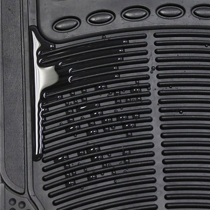FH Group Automotive Floor Mats Solid ClimaProof for all weather protection Universal Fit Trimmable Heavy Duty fits most Cars, SUVs, and Trucks, 3pc Full Set Black