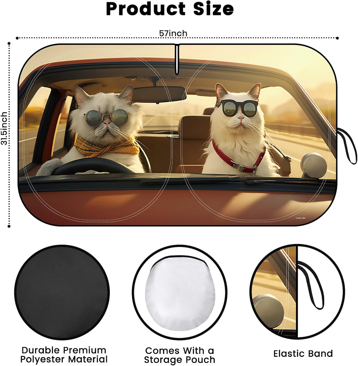 Iridescent Sun Shade for Car Windshield, Foldable Universal Car Windshield Upgrade Sunshade Enhanced UV Rays Reflective Sun Visor Shade Keeps Vehicle Cool