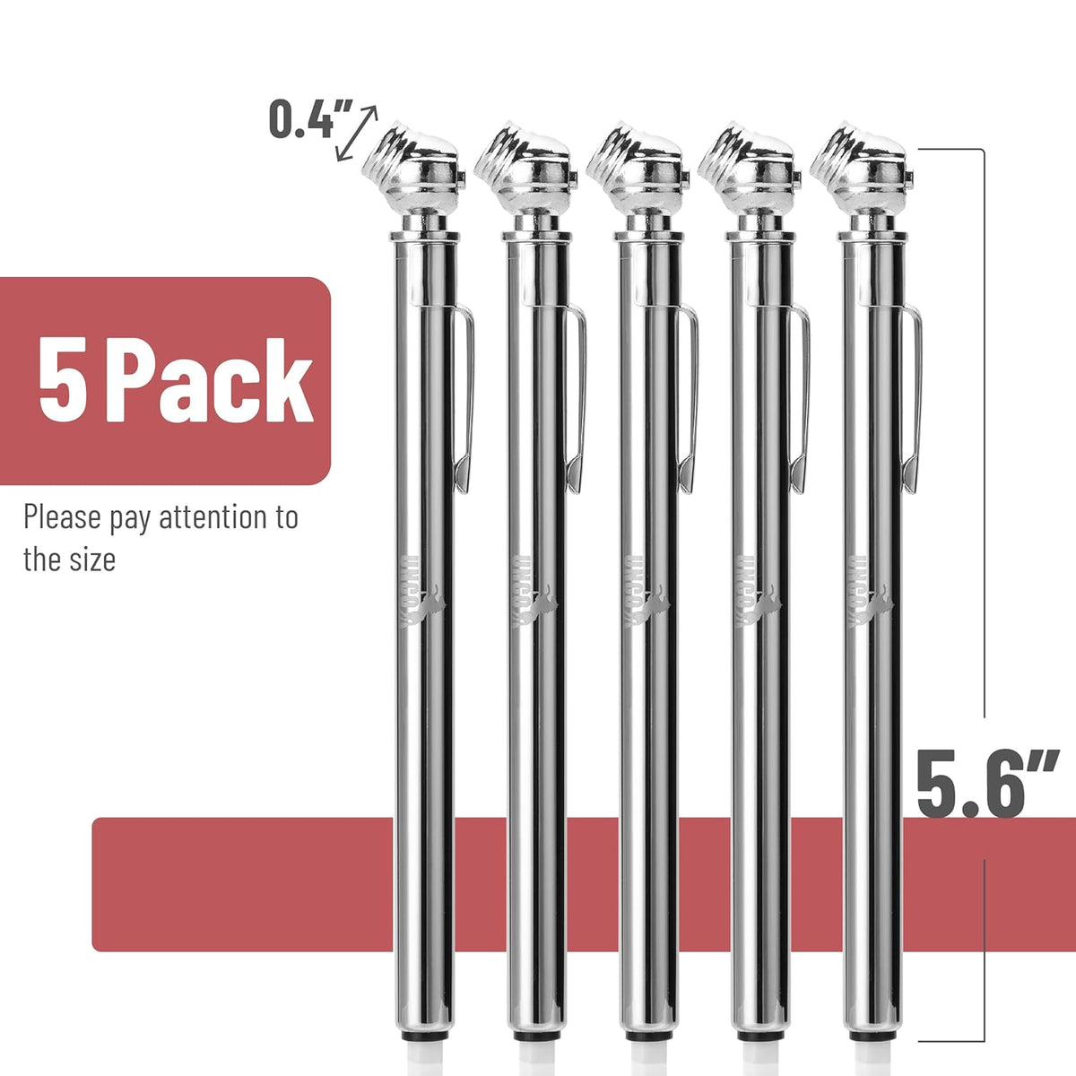 UNCO Pencil Tire Gauge, 2 Pack, 10-75 PSI, Car Tire Air Gauge
