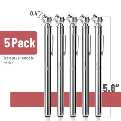 UNCO Pencil Tire Gauge, 2 Pack, 10-75 PSI, Car Tire Air Gauge
