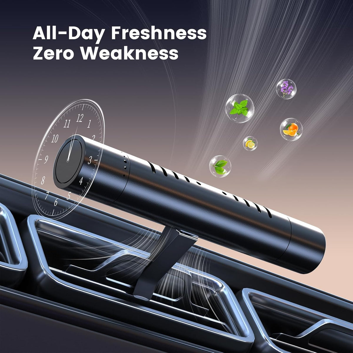 2 Packs Custom Car Air Freshener Diffuser Vent Clips with 12 Refill Sticks for Cars, Office, Kitchen, Bathroom, Pet Basic Refillable Kit Essential Oil Diffusers Car Accessories for Women Men