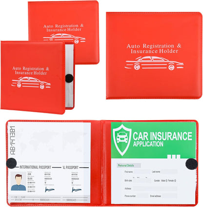 Pacific Mailer Auto Registration and Insurance Card Holder 2 Packs Car Document ID Holder Glove Box Organizer Car Accessories, Black