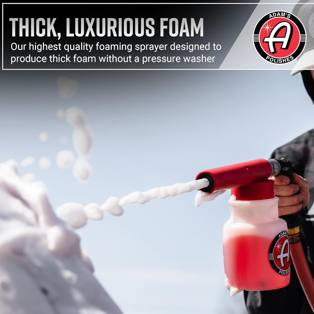 Adam's Foam Gun Car Wash Foam Sprayer - Connects to Garden Hose for Car Washing, No Pressure Washer Required, Use Snow Foam Blaster with Car Soap, Shampoo or Detergent