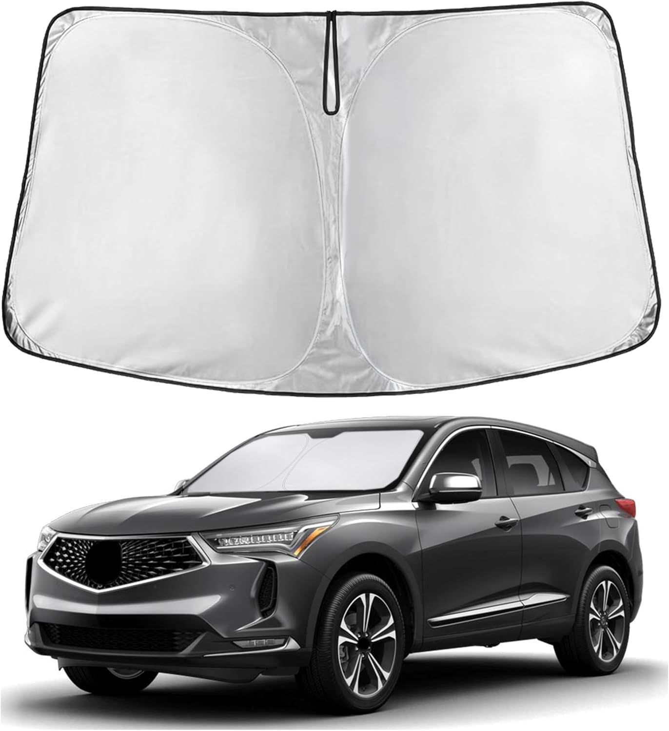 EcoNour Car Windshield Sun Shade | 2025 Upgraded Innovative No-Light-Pass Technology for Maximum Coverage | Foldable Sun Shade Keeps Your Vehicle Cool | Must-Have Car Accessories | Small (59" x 29") - Colors E