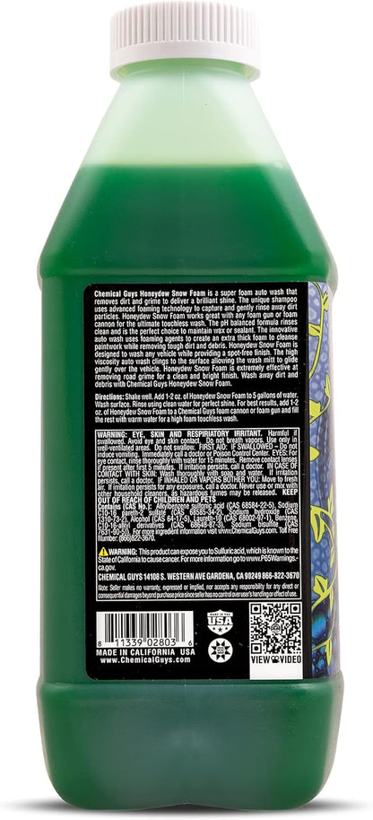 Chemical Guys Car Wash Soap for Foam Cannon or Bucket, Honeydew Snow Foam Car Wash Soap for Trucks, Motorcycles, RVs & More, Super Suds, Honeydew Scent - 128 oz (1 Gallon)