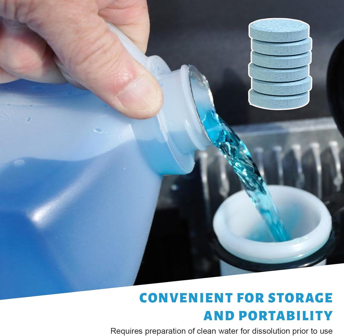 50 PCS Car Windshield Washer Fluid Concentrate Tablets, Windshield Wiper Fluid Concentrated Clean Tablets, Solid Effervescent Tablet Glass Cleaner for Car Truck SUV