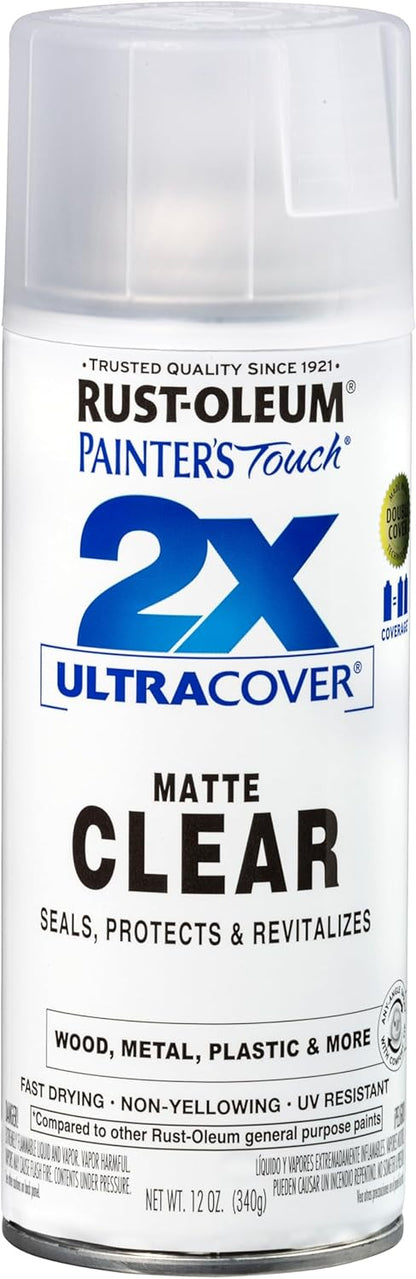 Rust-Oleum 334029 Painter's Touch 2X Ultra Cover Spray Paint, 12 oz, Gloss Clear - Colors D