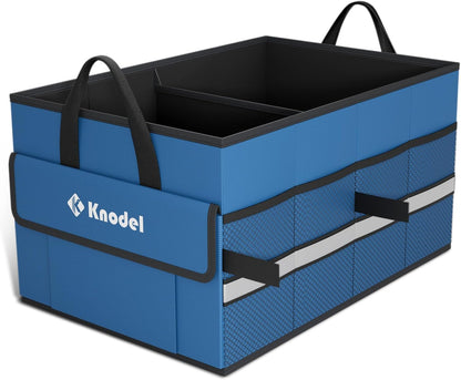K KNODEL Car Trunk Organizer with Lid, Collapsible Car Trunk Storage Organizer, Car Organizer and Storage for SUV, Truck, Sedan (Medium, Black)