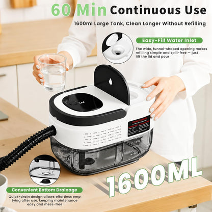 Handheld Steam Cleaner for Home, 2500W High Pressure Steam Cleaner for Car Detailing, 3 Steam Levels, 1600Ml Tank, High Heat Steamer for Bed Bugs, Couch, Furniture, Kitchen, Bathroom, Floors