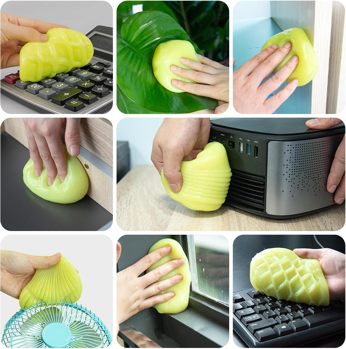 ASFSKY Car Cleaning Gel for Car Detailing Car Cleaning Gel Putty Reusable Keyboard Cleaner Gel Car Putty for Cleaning Dust Universal Cleaning Gel 5 Pack(Green)