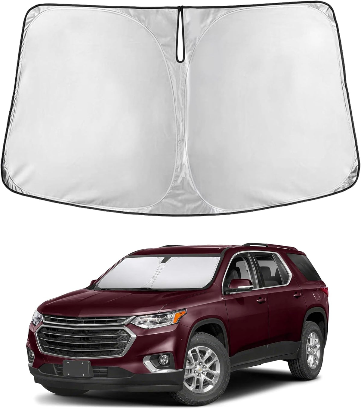 EcoNour Car Windshield Sun Shade | 2025 Upgraded Innovative No-Light-Pass Technology for Maximum Coverage | Foldable Sun Shade Keeps Your Vehicle Cool | Must-Have Car Accessories | Small (59" x 29") - Colors H