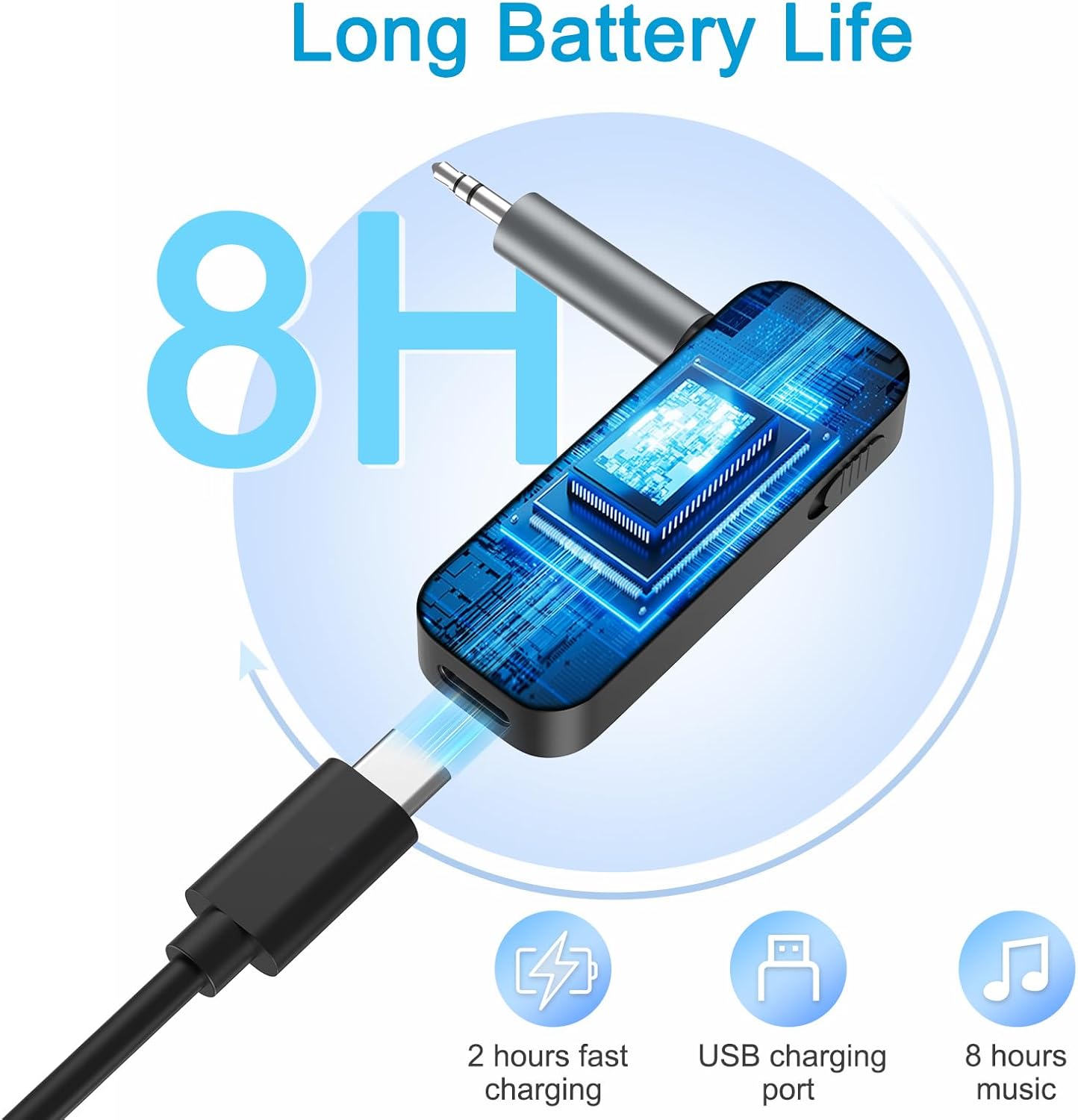 Bluetooth 5.4 AUX Adapter for Car, 2 in 1 Bluetooth Transmitter Receiver for TV Headphones Home Stereo Speaker, Hands-Free Calls, 3.5mm Wireless Audio Adapter