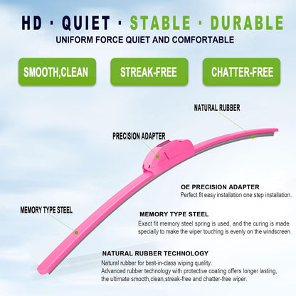 OEM QUALITY 24" +19" PARRATI Premium All-Season Windshield Wiper Blades (Set of 2) - Colors A