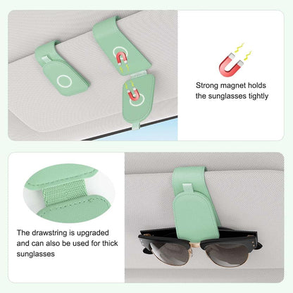 Sotfamily Sunglass Holder for Car Visor, Suede Cloth Magnetic Sunglass Organizer for Car Accessories, 2 Packs, Black
