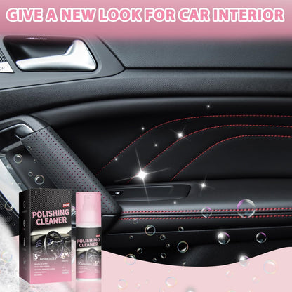 Polishing Cleaner Car Interior, 100ML Car Interior Cleaner, Interior Detailer Spray, Car Interior Detailing Cleaner for Rubber, Leather& More, Multi-Surface Cleaning for Car Interior(2PCS)