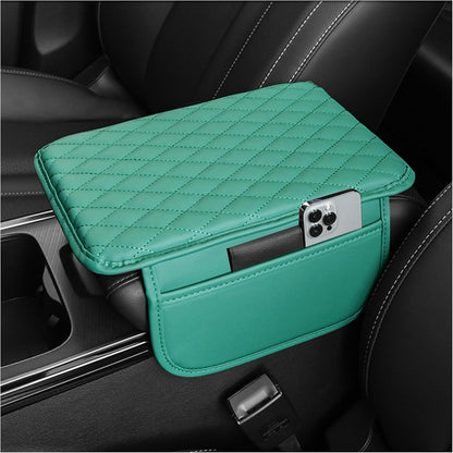 Stacool Upgraded Car Center Console Cover,Microfiber Leather Car Armrest Cover Cushion with 2 Storage Bags,Universal Car Armrest Storage Box (Black)