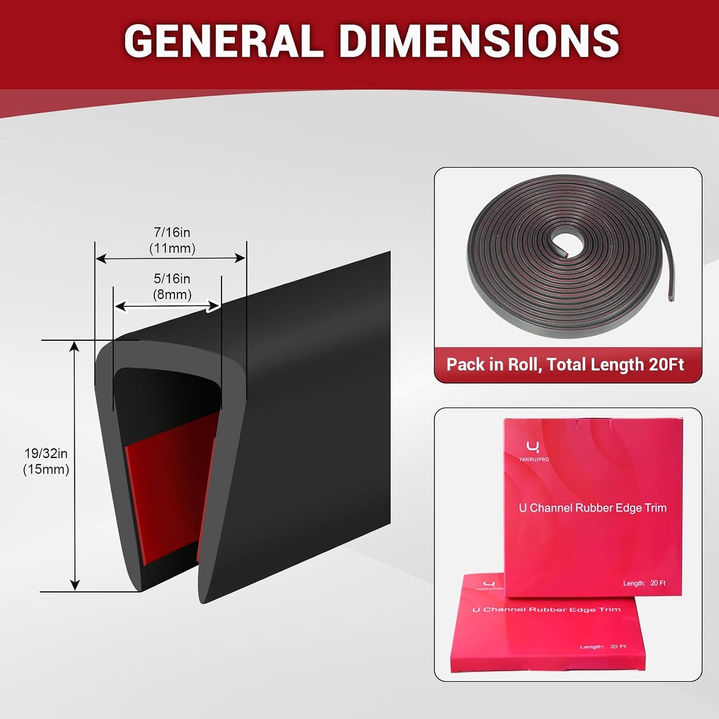 Rubber Edge Trim, 1/16" Self Adhesive Flexible U Channel Edge Protecter for Sheet Metal, Car Doors, U Shaped Sharp Edge Guards, Fit for 0-5/64" Wide Edge, Black Color, 10Ft, EPDM Material