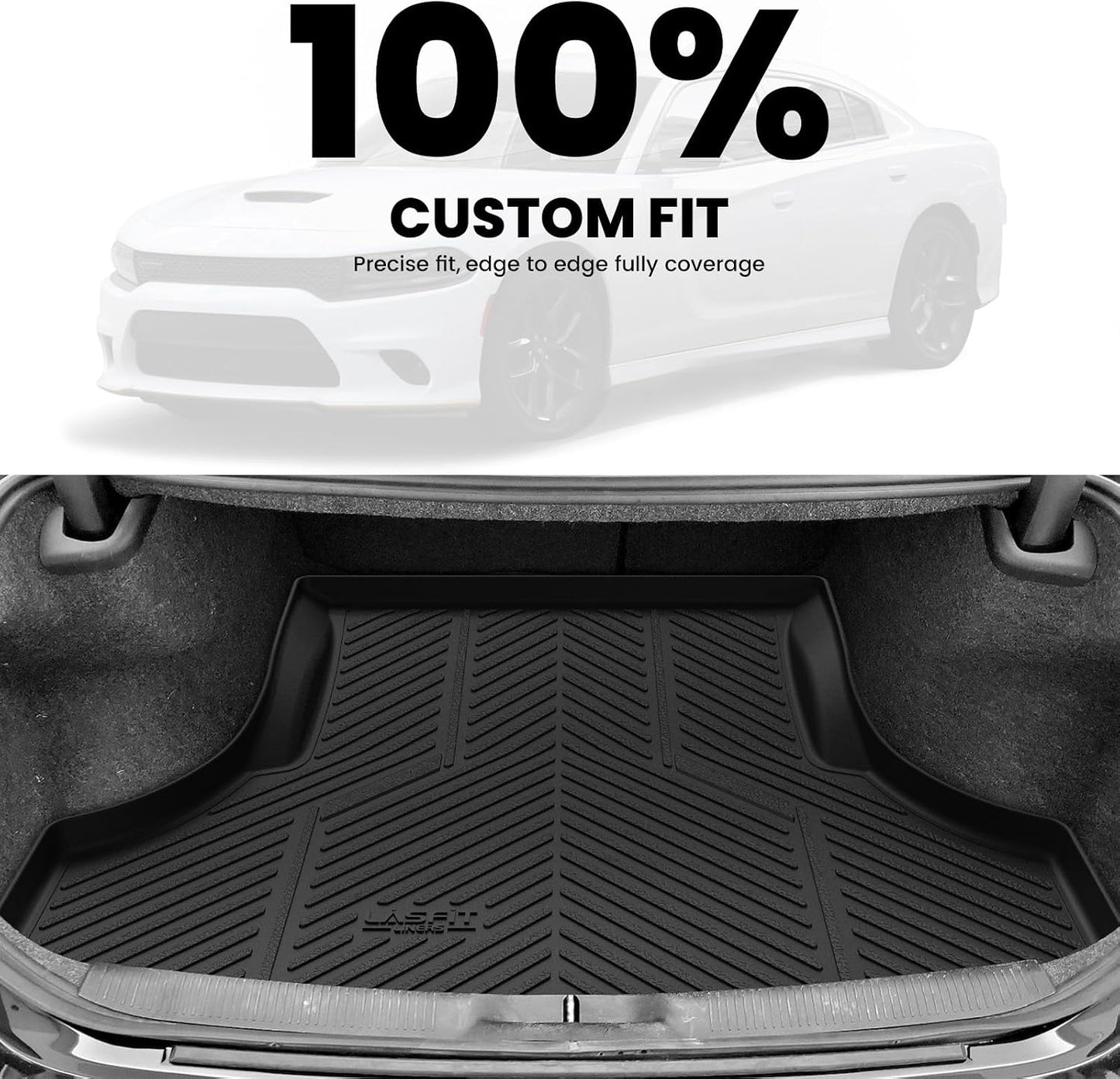 LASFIT Floor Mats for 2019-2025 2026 Ram 2500/3500 Crew Cab Bucket Seat for Carpet & Vinyl Floor (NOT fit Model with PTO Kit), All Weather TPE Custom Fit Car Mats Floor Liners 1st & 2nd Row, Black