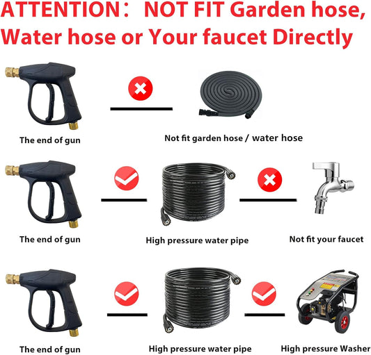 Sooprinse Foam Cannon Kit with Pressure Washer Short Gun, 1 L Snow Foam Lance with 1/4 Inch Quick Connector, Foam Blaster with Pressure Washer Gun,4000 PSI, Black
