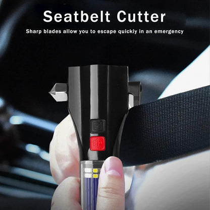 MOTORBUDDY 2-Pack Car Safety Hammer Seatbelt Cutter, Auto Emergency Escape Hammer with Window Glass Breaker and Seat Belt Cutter, Striking Red Escape Tool for Car Accidents