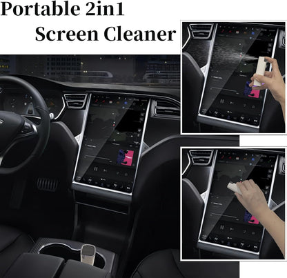 Car Screen Cleaner Spray and Wipe for Women, Cell Phone Touchscreen Cleaning Wiper Kit Accessories for MacBook Display iPad iPhone Mac Laptop Computer Monitor TV Screens, Black Grey White