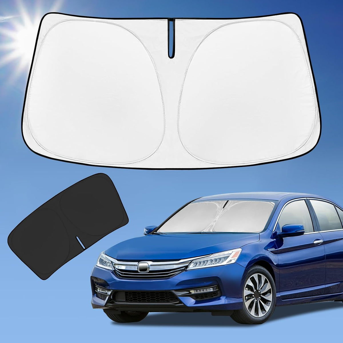 for Toyota Tacoma 2016-2023 2024 2025 2026 Sun Shade Sunshade Windshield Cover - 4 Layers Front Window Shade Custom Fit Tacoma 2Dr 4Dr Pickup Sun Visor 240T Shade Blocks UV Rays Car Accessories - Colors B