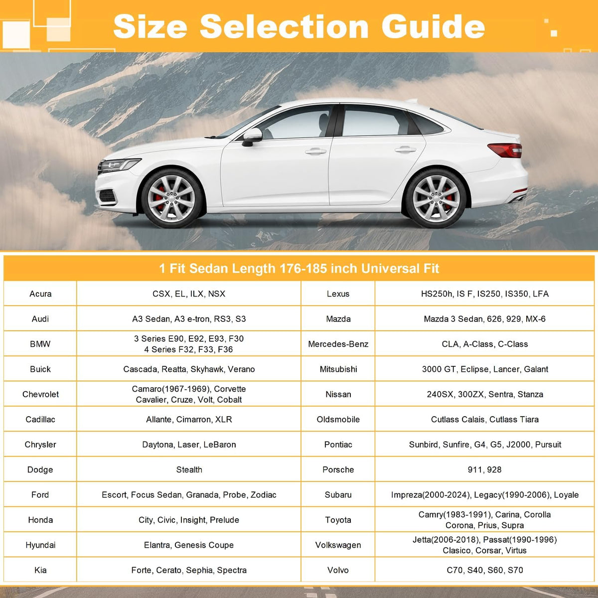 GUNHYI 16 Layers Car Cover Waterproof All Weather, Heavy Duty Outdoor Car Cover Universal Fit Sedan Toyota Camry, Tesla Model 3, Honda Accord, Nissan Altima, Kia K5/Stinger, Hyundai Sonata etc.