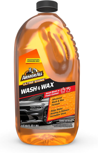 Armor All Ultra Shine Car Wash and Car Wax,Cleaning Fluid for Cars,Trucks,Motorcycles,64 Fl Oz Each,(Pack of 3)
