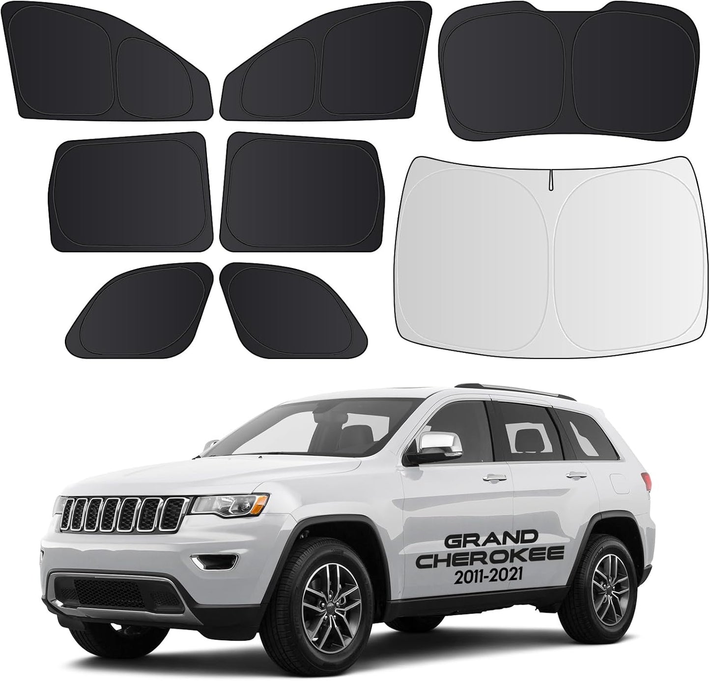 Wigoo 2026 Upgrade 8PCS Full Set Window Sunshade for Toyota 4Runner 2010-2024 [7-Layer Cooler & Blacker, Ice-Crystal Tech] with Windshield for Sun Block, Baby, Camping, Privacy Napping, Relax