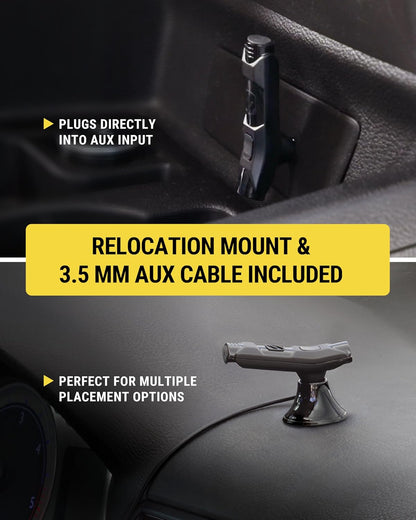 Scosche BTAXS2 Hands-Free Audio Kit, Bluetooth Receiver for Car Stereo with Noise Cancelling and Relocation Mount, 3.5mm Bluetooth Adapter for Car Radio AUX input Compatible with Siri/Google Assistant