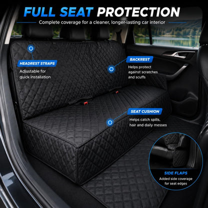 fidozen Waterproof Dog Car Seat Cover for Back Seat: Suitable for Small and Large Dogs, Hammock and Pet Protector, Backseat seat Cover (Full Bench, Medium(54" W))