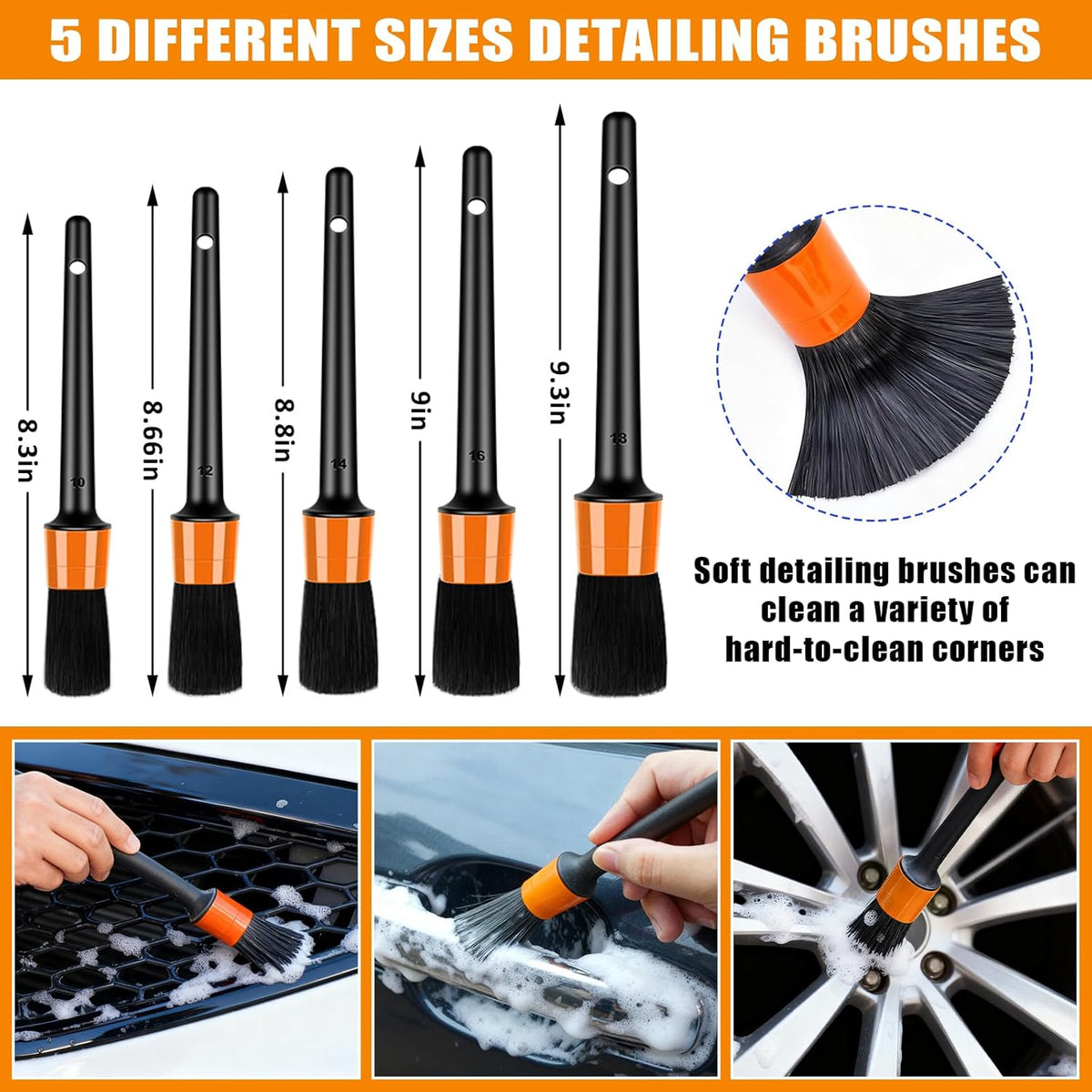 Car Wash Detailing Kit Cleaning Kits with Foam Gun Sprayer, Car Wash Brush and Large Wash Mitt Duster for Car Interior and Exterior Cleaning (Blue)