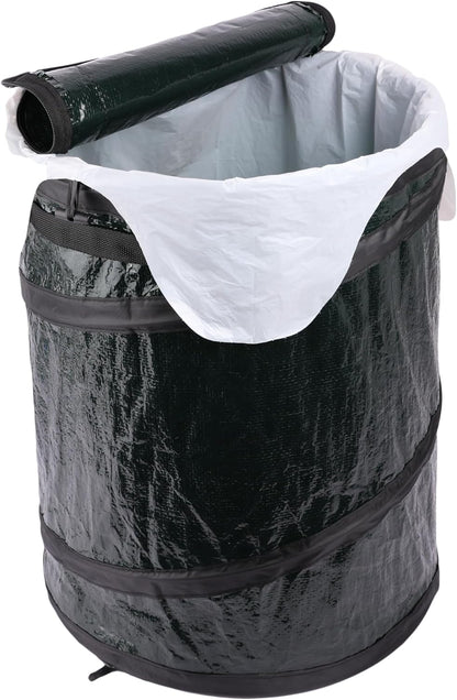 Coghlan's Deluxe Durable Pop-Up Trash Can – Collapsible Garbage Bin with Zippered Lid, Bag Clips, and Anchoring Points for Camping, Home, and Outdoor Use – 29.5 Gallon