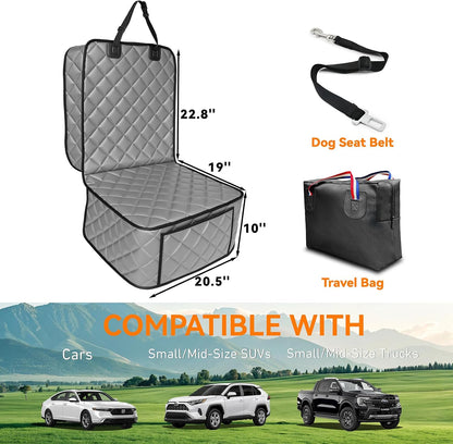 Dog Car Seat Cover for Back Seat, Waterproof Back Seat Covers for Dogs, PU Leather Nonslip Bench Dog Seat Cover Universal Fit Most Vehicles,SUVs,Small Trucks（Black,Standard）