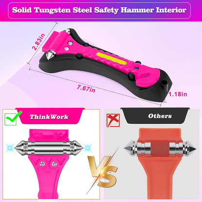 THINKWORK Car Safety Hammer, 3-in-1 Emergency Escape Tool with One Second Window Breaker and Seat Belt Cutter, Safety Emergency Car Escape Tool for Car, Office, Home, Black