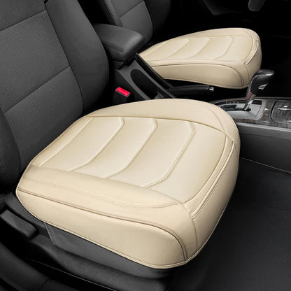BOPUOVRE Car Seat Cover for Luxury & Comfort - PU Leather, Anti-Slip, Full Wrap Protection with Storage Pocket for Bottom Cushion - Universal Fit for 95% of Vehicles (Black,1 Piece)