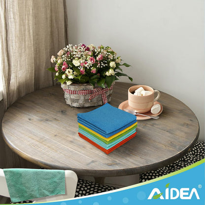 AIDEA Microfiber Cleaning Cloth 100PK, Soft Absorbent Rags, Microfiber Towels for Cars, Kitchen Towels, Dusting Cloth for Home, Window, Cleaning Supplies,12"×12"