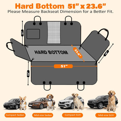 URPOWER Dog Car Seat Cover for Pets 100% Waterproof Seat Cover Hammock 600D Heavy Duty Scratch Proof Nonslip Durable Soft Back Seat Covers for Cars and SUVs