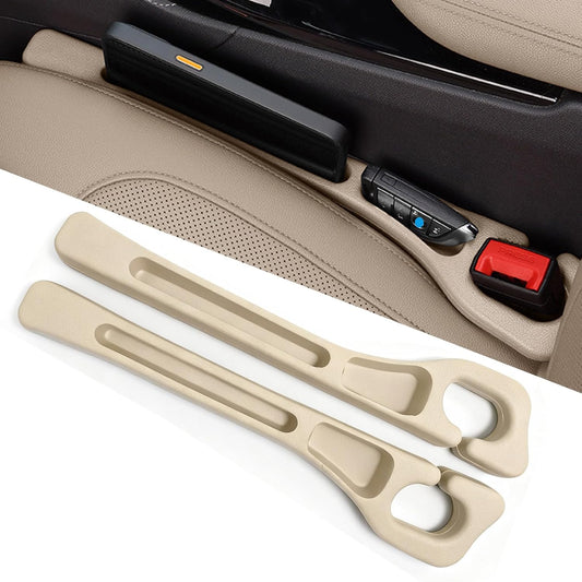 Car Seat Gap Filler Organizer of 2 – Universal Car Gap Seat Filler with Storage Pockets, No Drop Seat Guard for Phones, Keys & Cards, Car Accessories for Most Cars Trucks SUVs (Black)